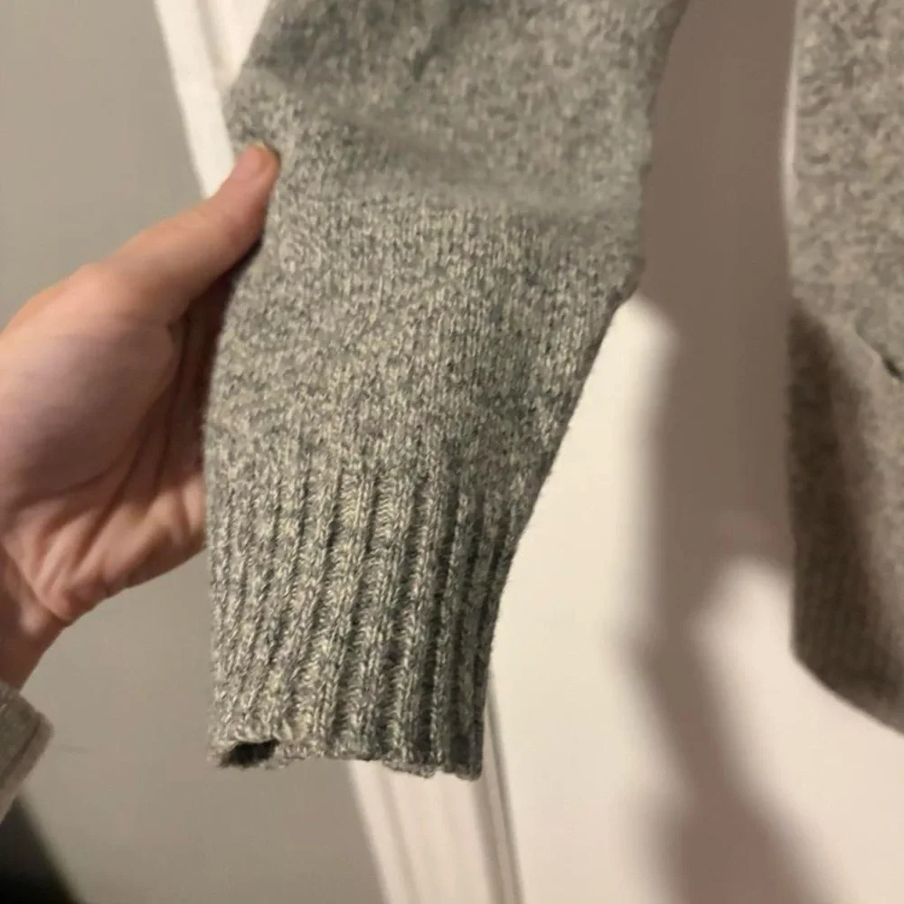 J Crew 100% lambs‎ wool grey cardigan slight oversized fit small